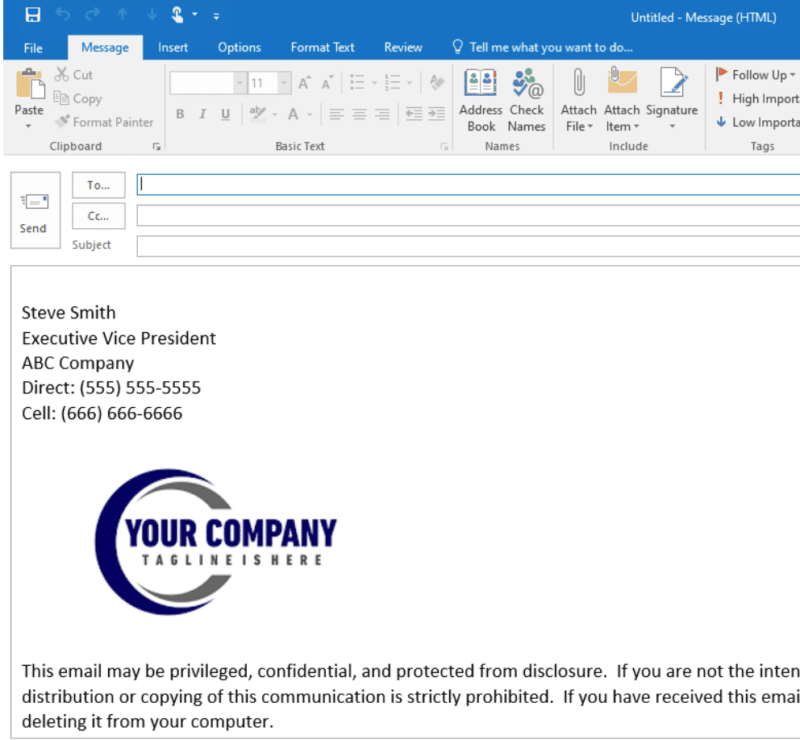 email signature for microsoft outlook